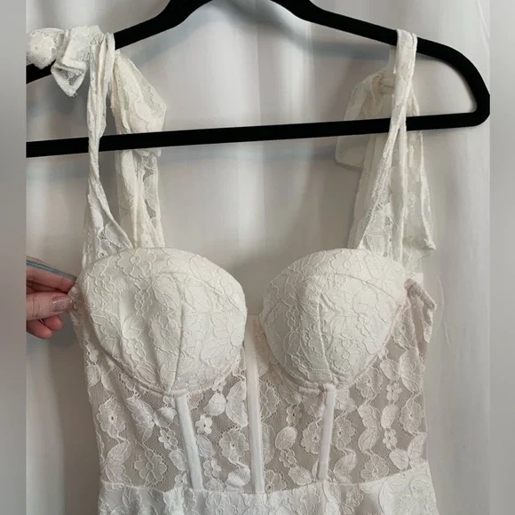 NWT Angel Biba White Corset Top Mini Dress Size M - Picture 2 of 7